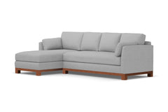 Avalon 2pc Sleeper Sectional :: Leg Finish: Pecan / Sleeper Option: Memory Foam Mattress / Configuration: LAF - Chaise on the Left