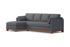 Avalon 2pc Sleeper Sectional :: Leg Finish: Pecan / Sleeper Option: Deluxe Innerspring Mattress / Configuration: LAF - Chaise on the Left