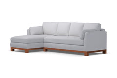 Avalon 2pc Sleeper Sectional :: Leg Finish: Pecan / Sleeper Option: Deluxe Innerspring Mattress / Configuration: LAF - Chaise on the Left