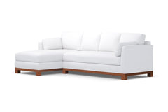 Avalon 2pc Sleeper Sectional :: Leg Finish: Pecan / Sleeper Option: Deluxe Innerspring Mattress / Configuration: LAF - Chaise on the Left