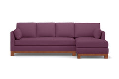 Avalon 2pc Sleeper Sectional :: Leg Finish: Pecan / Sleeper Option: Memory Foam Mattress / Configuration: RAF - Chaise on the Right