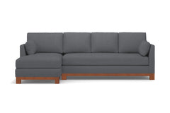 Avalon 2pc Sleeper Sectional :: Leg Finish: Pecan / Sleeper Option: Memory Foam Mattress / Configuration: LAF - Chaise on the Left