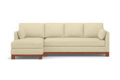 Avalon 2pc Sleeper Sectional :: Leg Finish: Pecan / Sleeper Option: Deluxe Innerspring Mattress / Configuration: LAF - Chaise on the Left