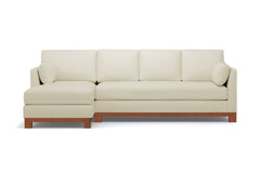 Avalon 2pc Sleeper Sectional :: Leg Finish: Pecan / Sleeper Option: Deluxe Innerspring Mattress / Configuration: LAF - Chaise on the Left