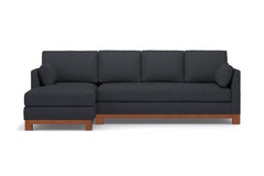 Avalon 2pc Sleeper Sectional :: Leg Finish: Pecan / Sleeper Option: Memory Foam Mattress / Configuration: LAF - Chaise on the Left