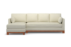 Avalon 2pc Sleeper Sectional :: Leg Finish: Pecan / Sleeper Option: Deluxe Innerspring Mattress / Configuration: LAF - Chaise on the Left