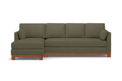 Avalon 2pc Sleeper Sectional :: Leg Finish: Pecan / Sleeper Option: Deluxe Innerspring Mattress / Configuration: LAF - Chaise on the Left