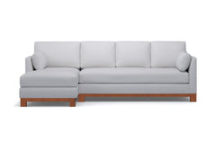 Avalon 2pc Sleeper Sectional :: Leg Finish: Pecan / Sleeper Option: Deluxe Innerspring Mattress / Configuration: LAF - Chaise on the Left