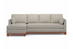 Avalon 2pc Sleeper Sectional :: Leg Finish: Pecan / Sleeper Option: Deluxe Innerspring Mattress / Configuration: LAF - Chaise on the Left