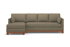 Avalon 2pc Sleeper Sectional :: Leg Finish: Pecan / Sleeper Option: Memory Foam Mattress / Configuration: LAF - Chaise on the Left