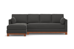 Avalon 2pc Sleeper Sectional :: Leg Finish: Pecan / Sleeper Option: Deluxe Innerspring Mattress / Configuration: LAF - Chaise on the Left