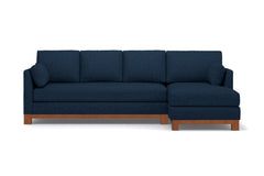 Avalon 2pc Sleeper Sectional :: Leg Finish: Pecan / Sleeper Option: Memory Foam Mattress / Configuration: RAF - Chaise on the Right