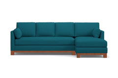 Avalon 2pc Sleeper Sectional :: Leg Finish: Pecan / Sleeper Option: Memory Foam Mattress / Configuration: RAF - Chaise on the Right