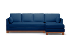 Avalon 2pc Sleeper Sectional :: Leg Finish: Pecan / Sleeper Option: Memory Foam Mattress / Configuration: RAF - Chaise on the Right