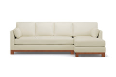 Avalon 2pc Sleeper Sectional :: Leg Finish: Pecan / Sleeper Option: Memory Foam Mattress / Configuration: RAF - Chaise on the Right