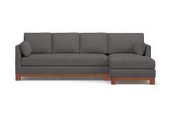 Avalon 2pc Sleeper Sectional :: Leg Finish: Pecan / Sleeper Option: Memory Foam Mattress / Configuration: RAF - Chaise on the Right