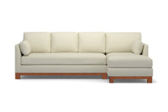 Avalon 2pc Sleeper Sectional :: Leg Finish: Pecan / Sleeper Option: Deluxe Innerspring Mattress / Configuration: RAF - Chaise on the Right