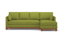 Avalon 2pc Sleeper Sectional :: Leg Finish: Pecan / Sleeper Option: Memory Foam Mattress / Configuration: RAF - Chaise on the Right