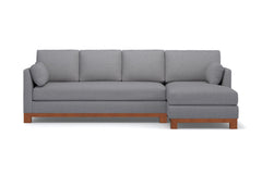 Avalon 2pc Sleeper Sectional :: Leg Finish: Pecan / Sleeper Option: Memory Foam Mattress / Configuration: RAF - Chaise on the Right