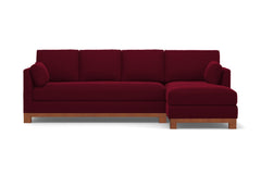 Avalon 2pc Sleeper Sectional :: Leg Finish: Pecan / Sleeper Option: Memory Foam Mattress / Configuration: RAF - Chaise on the Right