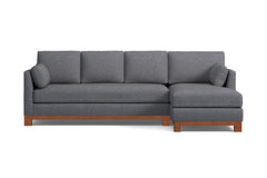 Avalon 2pc Sleeper Sectional :: Leg Finish: Pecan / Sleeper Option: Memory Foam Mattress / Configuration: RAF - Chaise on the Right