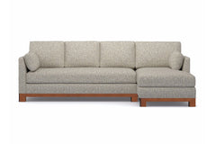 Avalon 2pc Sleeper Sectional :: Leg Finish: Pecan / Sleeper Option: Deluxe Innerspring Mattress / Configuration: RAF - Chaise on the Right
