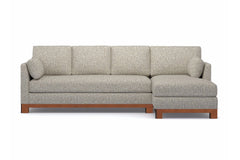 Avalon 2pc Sleeper Sectional :: Leg Finish: Pecan / Sleeper Option: Memory Foam Mattress / Configuration: RAF - Chaise on the Right