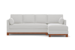 Avalon 2pc Sleeper Sectional :: Leg Finish: Pecan / Sleeper Option: Deluxe Innerspring Mattress / Configuration: RAF - Chaise on the Right