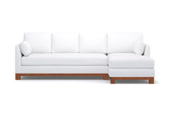 Avalon 2pc Sleeper Sectional :: Leg Finish: Pecan / Sleeper Option: Memory Foam Mattress / Configuration: RAF - Chaise on the Right