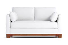 Avalon Twin Size Sleeper Sofa Bed :: Leg Finish: Pecan / Sleeper Option: Memory Foam Mattress