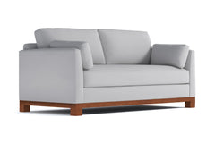 Avalon Queen Size Sleeper Sofa Bed :: Leg Finish: Pecan / Sleeper Option: Memory Foam Mattress