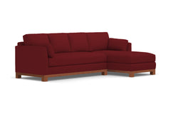 Avalon 2pc Sleeper Sectional :: Leg Finish: Pecan / Sleeper Option: Memory Foam Mattress / Configuration: RAF - Chaise on the Right