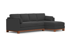 Avalon 2pc Sleeper Sectional :: Leg Finish: Pecan / Sleeper Option: Memory Foam Mattress / Configuration: RAF - Chaise on the Right