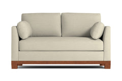 Avalon Twin Size Sleeper Sofa Bed :: Leg Finish: Pecan / Sleeper Option: Deluxe Innerspring Mattress