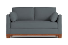 Avalon Twin Size Sleeper Sofa Bed :: Leg Finish: Pecan / Sleeper Option: Deluxe Innerspring Mattress