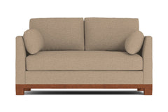 Avalon Twin Size Sleeper Sofa Bed :: Leg Finish: Pecan / Sleeper Option: Memory Foam Mattress