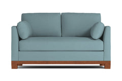 Avalon Twin Size Sleeper Sofa Bed :: Leg Finish: Pecan / Sleeper Option: Memory Foam Mattress