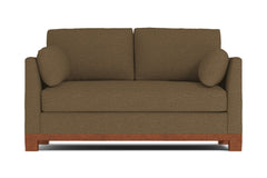 Avalon Twin Size Sleeper Sofa Bed :: Leg Finish: Pecan / Sleeper Option: Deluxe Innerspring Mattress