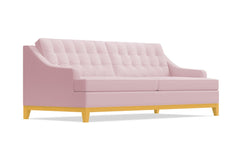 Bannister Velvet Queen Size Sleeper Sofa Bed :: Leg Finish: Natural / Sleeper Option: Memory Foam Mattress