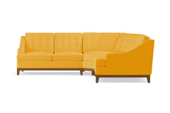 Bannister 3pc Sectional Sofa :: Leg Finish: Pecan