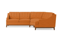 Bannister 3pc Sectional Sofa :: Leg Finish: Pecan