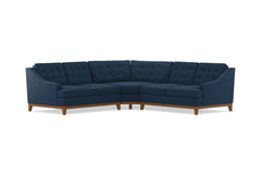 Bannister 3pc Sectional Sofa :: Leg Finish: Pecan