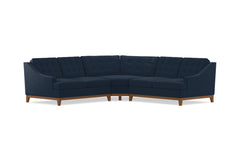 Bannister 3pc Sectional Sofa :: Leg Finish: Pecan