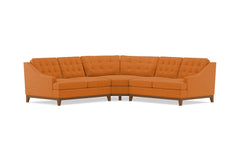 Bannister 3pc Sectional Sofa :: Leg Finish: Pecan