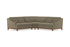 Bannister 3pc Sectional Sofa :: Leg Finish: Pecan