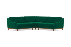 Bannister 3pc Sectional Sofa :: Leg Finish: Pecan