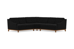 Bannister 3pc Sectional Sofa :: Leg Finish: Pecan