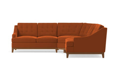 Bannister 3pc Sectional Sofa :: Leg Finish: Pecan