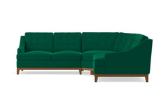 Bannister 3pc Sectional Sofa :: Leg Finish: Pecan