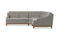 Bannister 3pc Sectional Sofa :: Leg Finish: Pecan